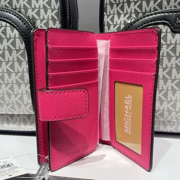 Michael Kors Medium Saffiano Leather Bifold WalletNWT Dragonfruit